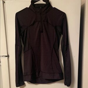Lululemon Athletica Size 6‎ Zip Black Gold Striped Jacket